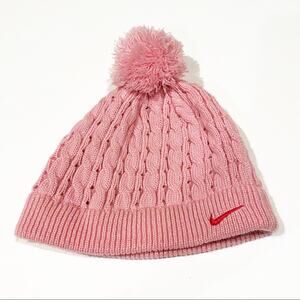 Pink Nike Pom Pom Hat sz 7-16 years old Nike Knitted Winter Hat